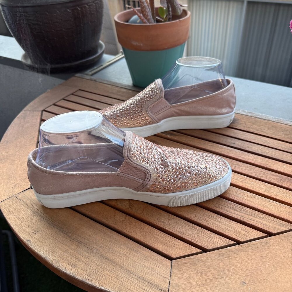 I.N.C  Blush Rhinestone Slip-On Sneakers Size 8M